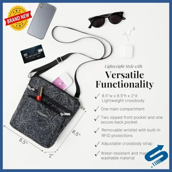 Small Lightweight Crossbody Bag Water-Resistant RFID Travel Purse